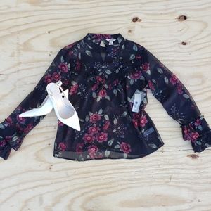 NEW Arizona Jean's Co. Floral Blouse